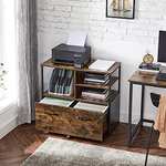 VASAGLE Home Office File Cabinet with Drawers and Open Shelves with Wheels - Dispatches and Sold by Songmics