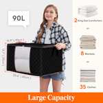Lifewit 90L Clothes Storage Bags Large Storage Box With Lid 6 pack - w/ Voucher & Code, Sold By Lifewit Home UK FBA