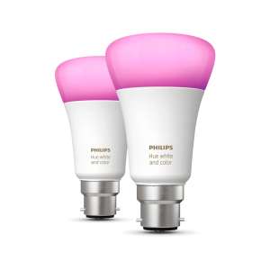 Philips Hue White & Colour Ambiance Smart Bulb Twin Pack LED [B22 Bayonet Cap] £51 with free delivery @ Philips