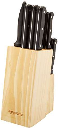Amazon Basics 14-Piece Knife Set with Block, Black £16.80 @ Amazon