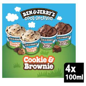 2 x Ben & Jerry's Cookie & Brownie Cool-lection Ice Cream Mini Pot Multipack