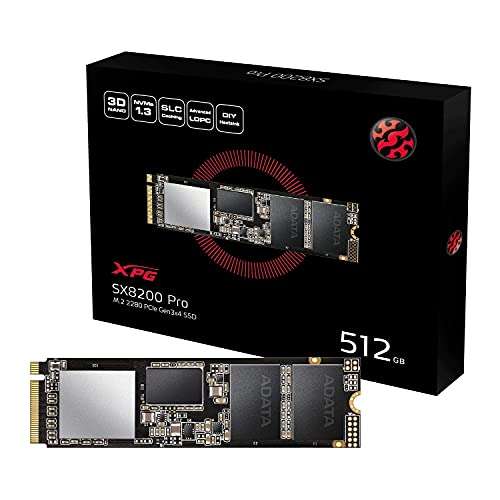 ADATA XPG SX8200 Pro 512GB M.2 Gaming Solid State Drive (SSD), black - £37.49 Delivered