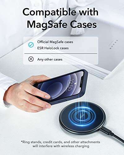 ESR HaloLock Fast Wireless Charger Compatible with MagSafe Charger for £4.99 with voucher and code, sold by BDCollection EU and FBA