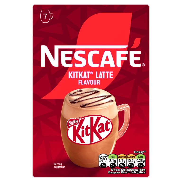 Nescafé KitKat Latte Sachets 7 x 21g, £1.66/£1.49 with S&S