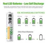 EBL AAA Rechargeable Batteries 1100mAh Ready2Charge Triple A NiMH Battery, Retail Pacakge - 8 Packs - sold by EBL stores FBA Amazon