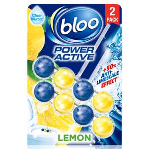 Bloo Power Active Toilet Rim Block Lemon, 2 x 50g £1.89 s&s