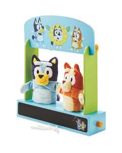 Bluey wooden tabletop puppet theatre - Holyoake Avenue