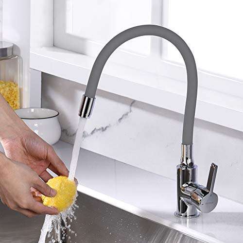 GRIFEMA GRIFERÍA DE COCINA-G4002-9 Kitchen Sink Mixer Tap with Flexible Spout, Grey, Chrome £24.64 at Amazon