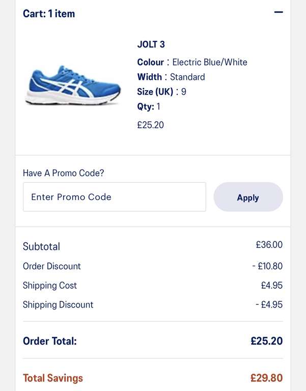 Asics Mens Jolt 3 Trainers (4 Colours / Sizes 5-12) - £ + Free  Delivery For Members @ Asics Outlet | hotukdeals