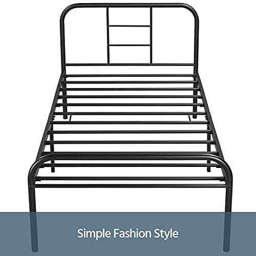 Metal 3ft Single Bed Frame With Headboard - £38.87 With 10% Off Voucher Code - @ Yaheetech UK / Amazon