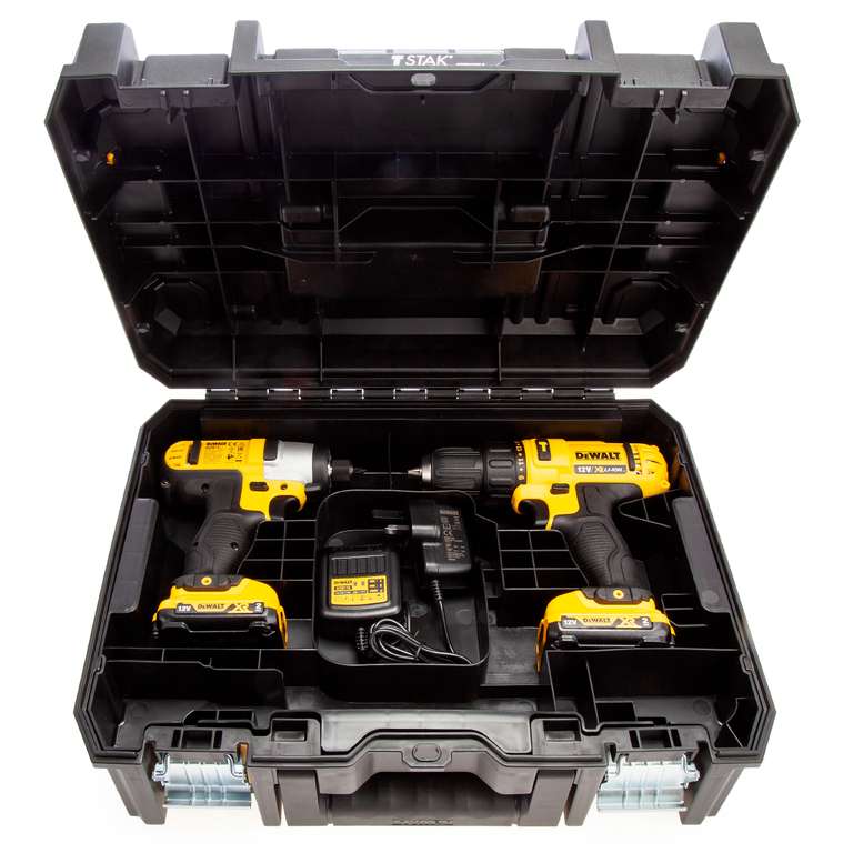 Dewalt DCK218D2T 12V XR Combi Drill & Impact Driver Twin Pack (2 x 2.0Ah Batteries) in TSTAK Case
