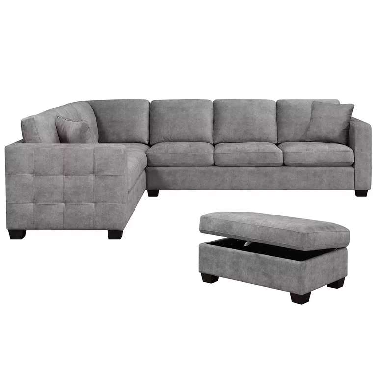 Thomasville Kylie Grey Fabric Corner Sofa with Storage Ottoman & 2 Cushions - £1,349.99 Delivered @ Costco (Membership Required)