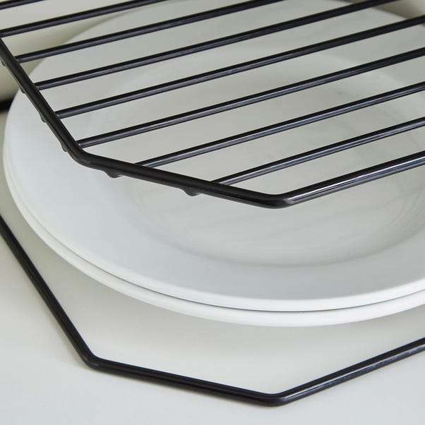Wire Corner Plate Storage - White or Matt Black (Free Click & Collect)