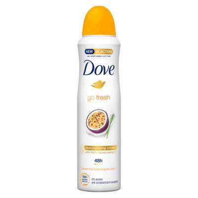 Dove Go Fresh Passion Fruit & Lemongrass Antiperspirant Deodorant Aerosol 150 ML £1 (+£1.50 Click & Collect / Free on £15 spend) @ Boots