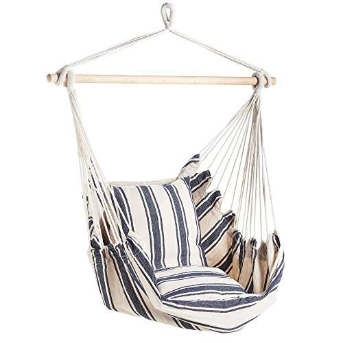 Blue & White Striped Garden Hammock Chair & Swing Seat £29.99 - Sold and dispatched by DOMU UK on Amazon