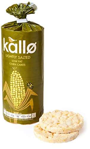 Kallo Lightly Salted Corn Cakes, 130g £1.30 save 30p at checkout so total £1 /80p max subscribe and save @ Amazon