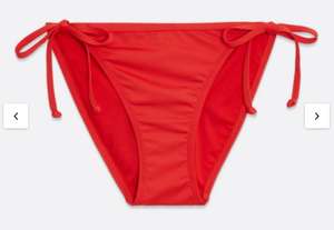 New Look Tie Side Bikini Bottoms - Red free C&C