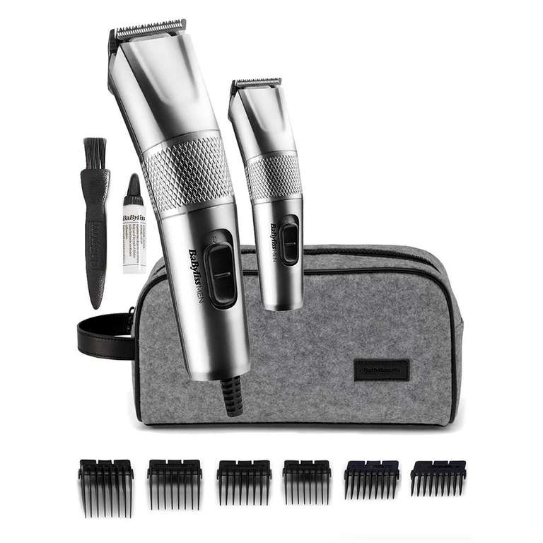 BaByliss Men: Steel Edition Hair Clipper Gift Set - £14.99 + £3.49 delivery @ Home Bargains