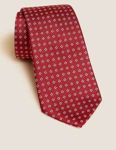 M&S Collection Woven Polka Dot Pure Silk Tie (Red) - £7.50 (Free Click & Collect) @ Marks & Spencer