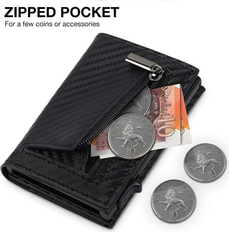 TEEHON Mens leather wallet (10x6.6x2cm, RFID, pop up card, coin, banknote) - Sold by GEERUO TRADING CO., LTD / FBA