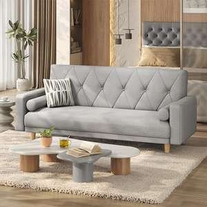 Click Clack Modern Sleeper Sofa Settee & Bolster Pillows Sold by Yaheetech UK FBA