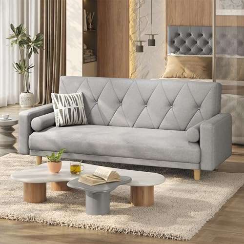 Click Clack Modern Sleeper Sofa Settee & Bolster Pillows Sold by Yaheetech UK FBA