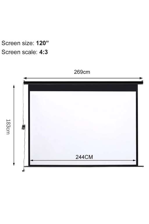 120" Electric Projector Screen with Remote Control - Sold & Delivered by Living and Home