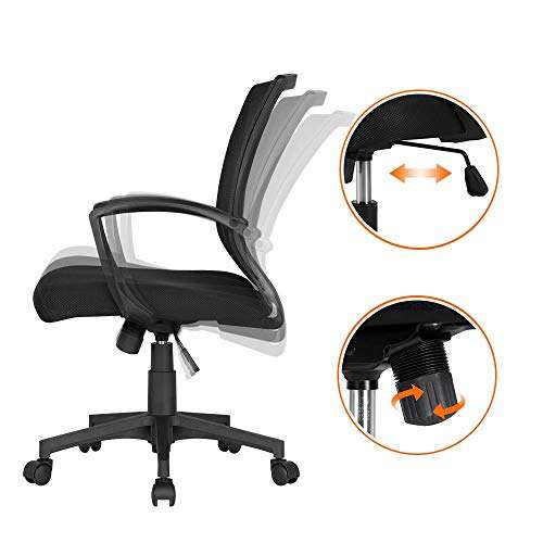 Yaheetech Office Swivel Chair with Adjustable Arms & Height for Students Study - Black £45.59 with Voucher @ Sold by Yaheetech UK via Amazon