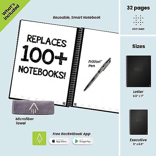 Rocketbook Reusable Digital Notebook - A4 Black with voucher