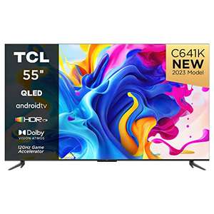 TCL 55C641K 55-inch QLED Television, 4K Ultra HD, Android Smart TV 20%off £345 Amazon