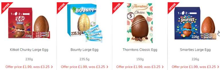 Large Easter Eggs £1.99 (e.g Mini Eggs / Twirl Orange / Chocolate Orange / Celebrations) @ Morrisons