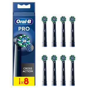 Oral-B Pro Cross Action Electric Toothbrush Head, Pack of 8 Toothbrush Heads, Black (£15.93/£14.25 on Subscribe & Save)