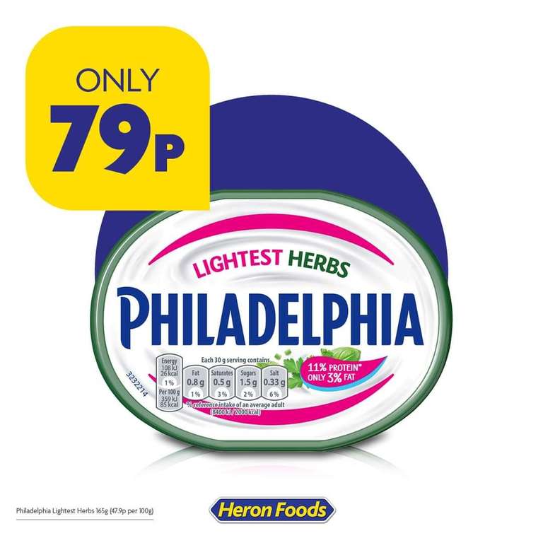 Philadelphia Lightest Herbs Soft Cheese 165g