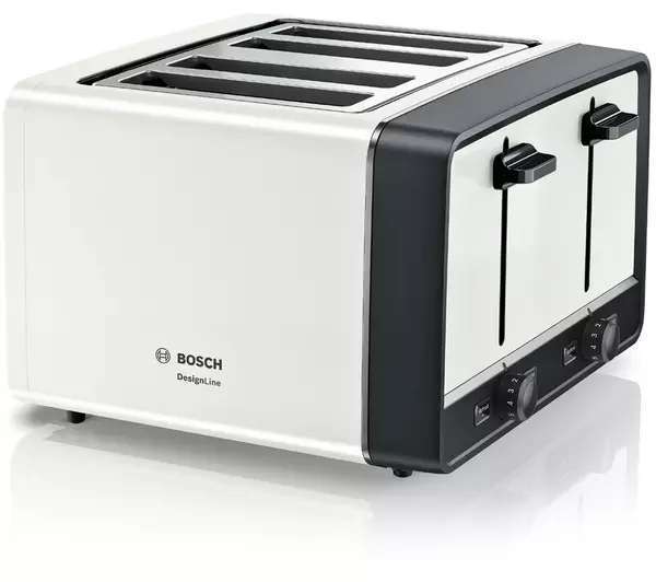 Bosch DesignLine Variable Controls 4 Slot Stainless Steel Toaster (Silver / White) - £32 (Free Click & Collect) @ Currys
