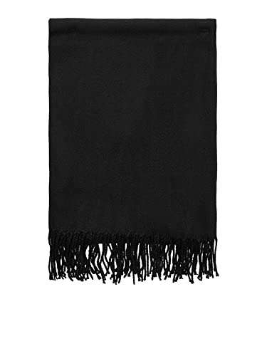 Jack & Jones Men's Scarf Summer Lightweight Soft Warm Woven Solid Authentic Strings Casual - Black - £5.50 @ Amazon