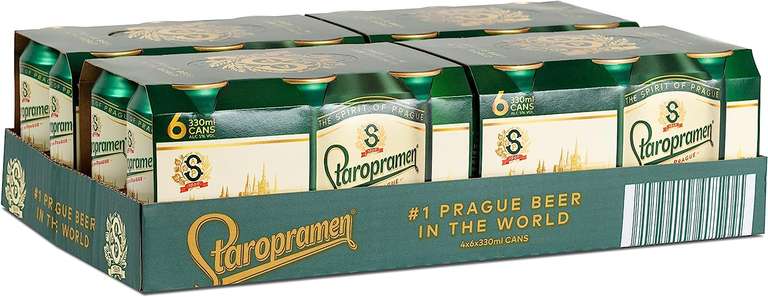Staropramen Premium Czech Lager Beer 24 x 330 ml (cans) With Auto Discount