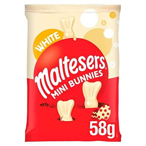 Maltesers White Chocolate Mini Bunnies Bag, Easter Egg Hunt, Easter Gifts, Chocolate Gift, 58g