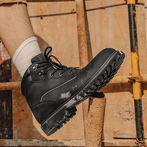 NORTIV 8 Mens Safety Boots Leather Soft Toe sizes 7-12 £17.99 with voucher @ Amazon
