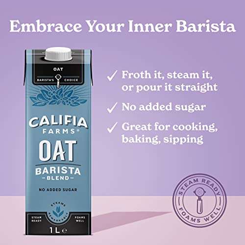 Califia Farms Oat Barista Blend - 6 x 1L £9 / £8.10 Subscribe & Save possible extra 20% with first order @ Amazon