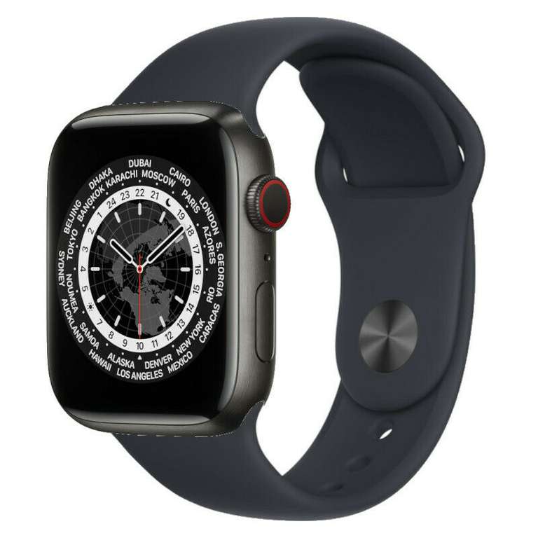 Apple Watch Series 7, 41mm , GPS, Blue Aluminium, Black Sport Band -  Refurbished Excellent Condition - £284.74 with code @ebay/musicmagpie -  hotukdeals