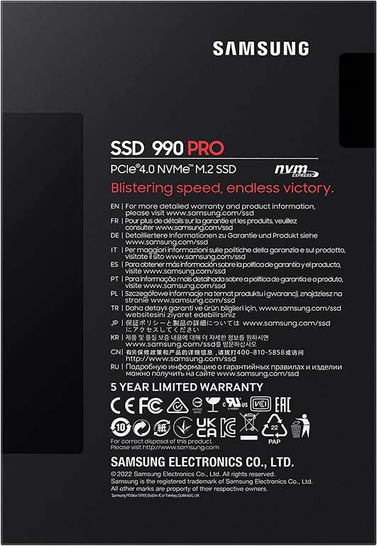 Samsung 990 PRO 1TB PCIe 4.0 NVMe SSD Internal Hard Drive - Free C&C