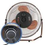 Schallen Small 9" Metal High Velocity Cold Air Circulator Adjustable Floor Fan - Copper / Grey / Neutral - Sold by Netagon UK - w/voucher