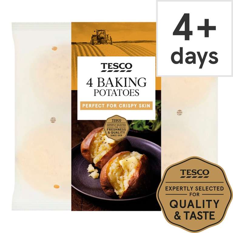Tesco 4 Baking Potatoes - Clubcard Price