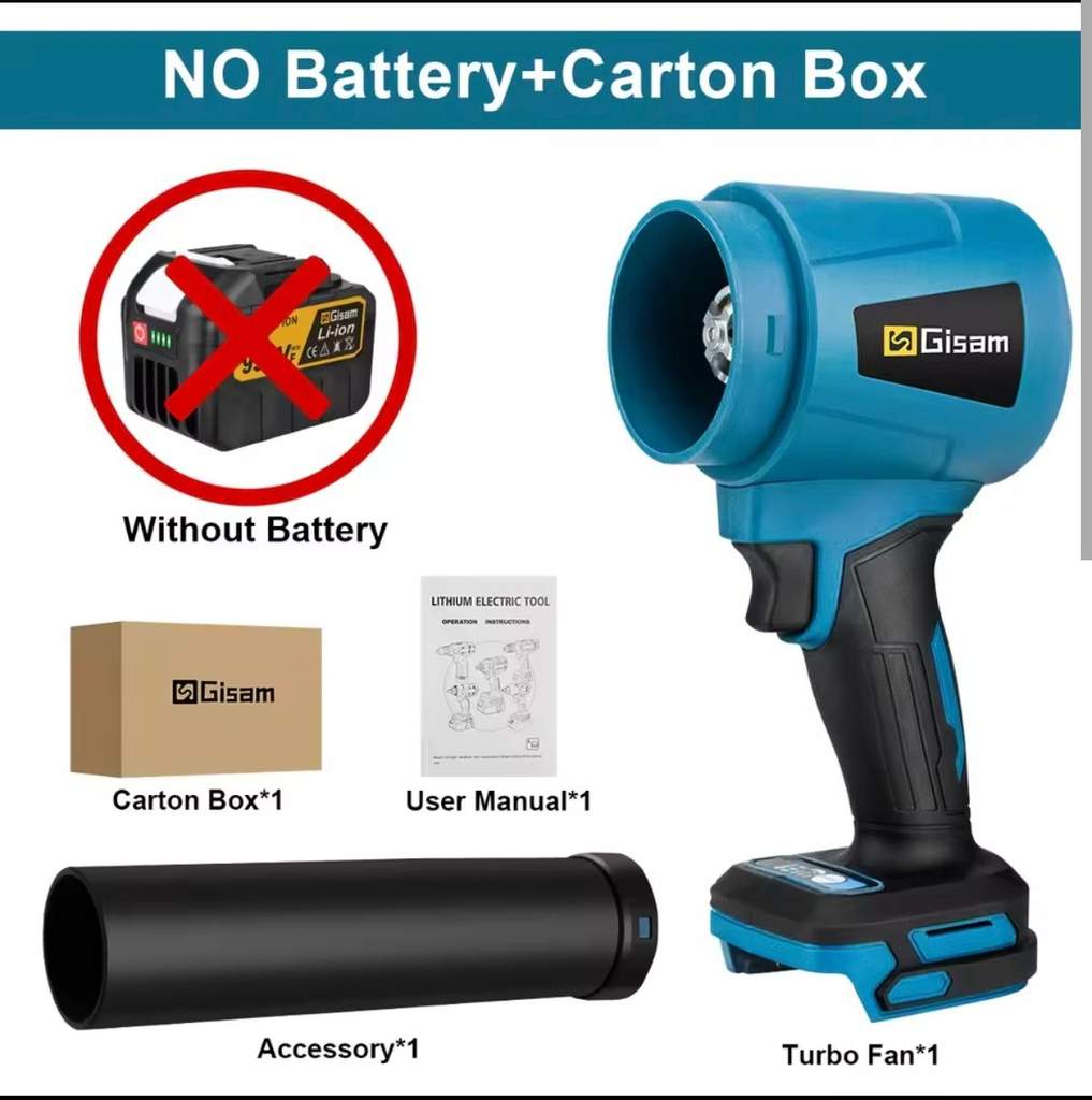 Gisam 300000RPM Brushless Electric Turbo Blowers Jet Fan 400M/S Handheld Leaf Blower with code - Gisam Official Store