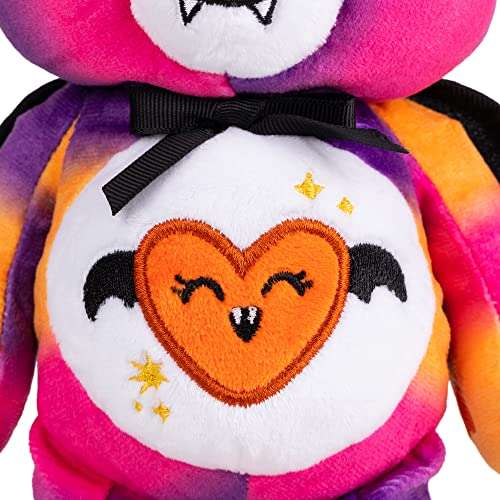 Care Bears Halloween 22cm Bean Plush - Spooky Sparkle Bear, Collectable Cute Soft Toy, Vampire Cuddly Toy, Fangs and Cape