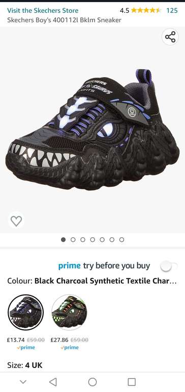 Skechers Boy's Sneaker trainers - Size 4 - £13.74 @ Amazon