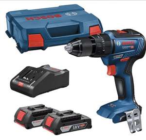 Bosch GSB 18V-55 18V Brushless Combi Drill with 2x 2.0Ah Batteries, Charger & Case