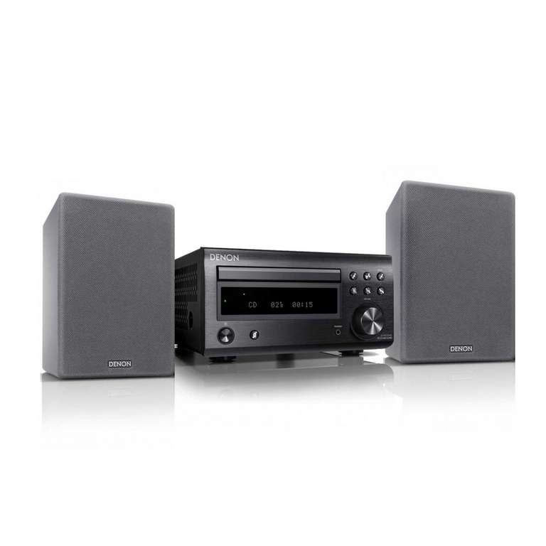 Denon RCD-M41 DAB Amp BLACK with Denon SCN10 Speakers, GREY (Select GREY speaker option)