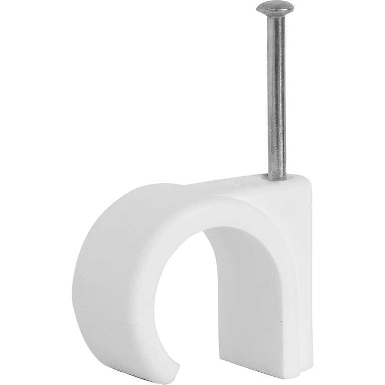 100 Pack - Cable Clip Round White 7mm - £1.75 + free Click & Collect @ Toolstation