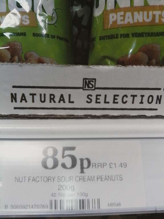 The Nut Factory Sour Cream & Onion Peanuts 200g 85p Instore @ Home Bargains Derby